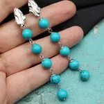 Серьги из серебра и бирюзы
