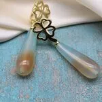 Серьги капли с халцедоном