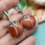 серьги с ботсванским агатом