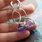 Серьги с крупными аметистами