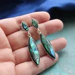 Стильные серьги с перламутром гелиотисом