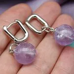 Серьги с крупными аметистами