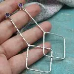 Серебряные серьги с аметистом