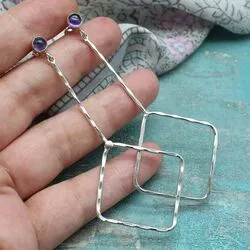 Серьги с лавандовым аметистом