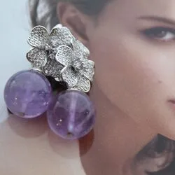 Серьги с крупными аметистами