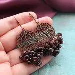 Авторские серьги с гранатами