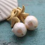 Серьги морские звездочки с жемчугом