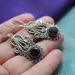 Серьги с лиловыми аметистами