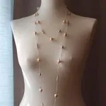 Длинные бусы из натурального жемчуга