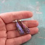 Серьги из серебра и турмалина с титановым покрытием