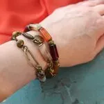 Браслет с тонированным агатом