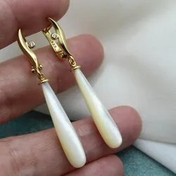 Серьги с белым перламутром