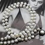 Ожерелье из черной шпинели и белого жемчуга