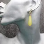 Серьги с натуральными желтыми агатами