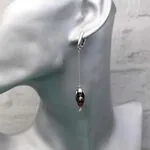 Длинные серьги с янтарем