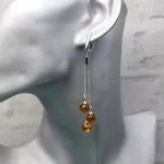 Янтарные серьги - медовый янтарь