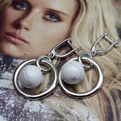 Серьги из серебра и кахалонга