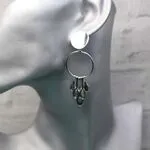 Серьги из гелиотиса и серебра