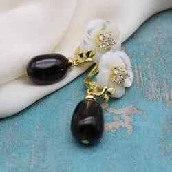 Серьги с дымчатым кварцем