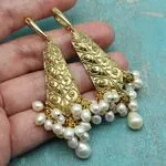 Серьги-грозди из натурального жемчуга
