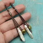 Длинные серьги с жемчугом