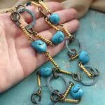 Колье из бирюзы и цепей