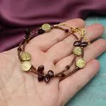 Авторский браслет с гранатами
