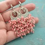 Серьги грозди с кораллами