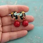 Коралловые серьги