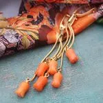 Серьги тюльпаны с кораллом