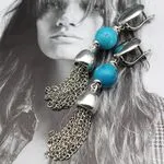 Серьги с кисточками и бирюзой