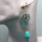 Длинные серьги с бирюзой