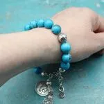 Браслет с бирюзой и подвесками