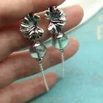Серьги кувшинки с флюоритом