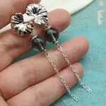 Серьги с натуральными камнями - флюорит