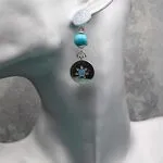 Серьги с натуральной бирюзой