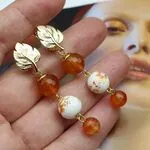 Длинные серьги с сердоликом