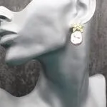 Серьги орхидеи с розовым жемчугом