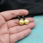 Серьги с барочным жемчугом - золотой жемчуг