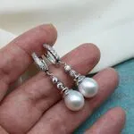 Серебряные серьги с жемчугом