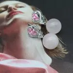 Стильные серьги с розовым кварцем
