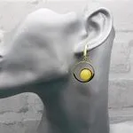 Серьги с желтым янтарем