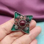 Брошь крест с кристаллами