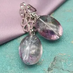 Серьги с крупными аметистами