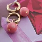 Серьги с розовым кораллом