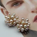 Серьги с розовым жемчугом
