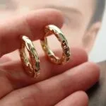 Серьги колечки золотые