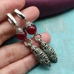 Серьги с камнями в этноческом стиле