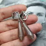 Серьги капли с натуральными камнями