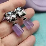 Серебряные серьги с аметистами